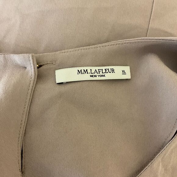 MM LaFleur Blouse XL Lavender-Gray 3/4 Sleeve Drape Detail - Picture 12 of 12